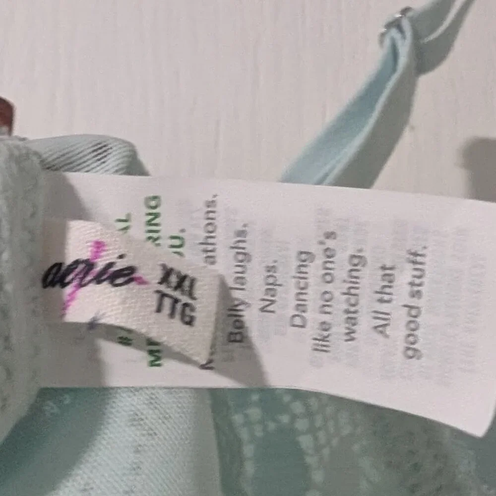 NEW Aerie | Anytime Lace Strappy Bralette In Light Turquoise - Picture 7 of 8